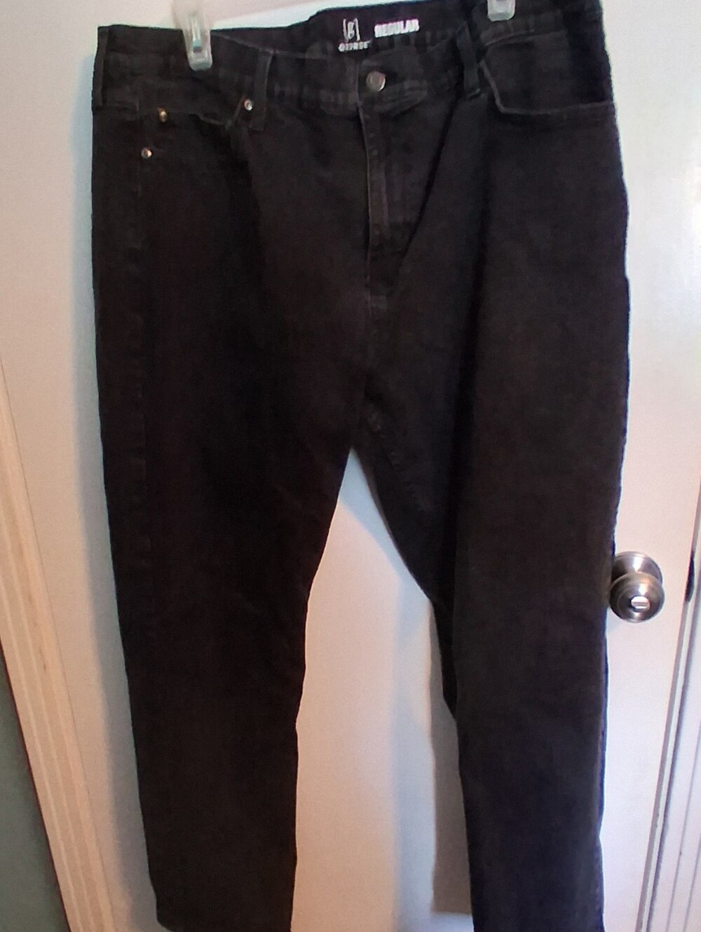 George Men’s Rugged Regular Fit Straight Leg 5 Pocket Jeans Black Size 38x30
